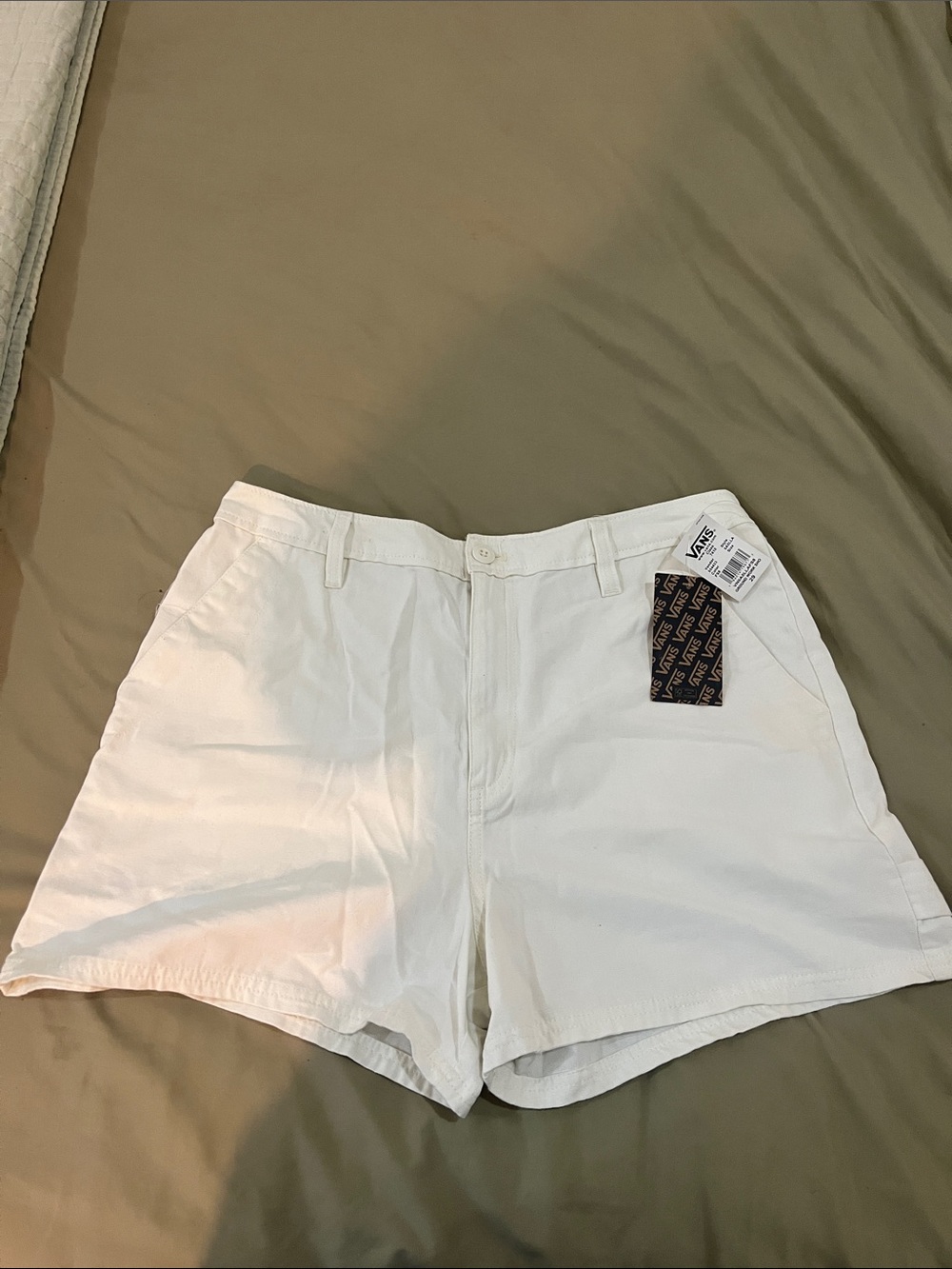 Vans White High-Rise Women's Ground Work Shorts